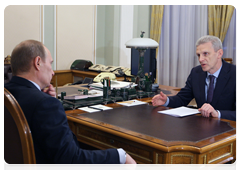 Prime Minister Vladimir Putin in a meeting with Education and Science Minister, Andrei Fursenko|16 january, 2010|19:54