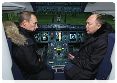 Prime Minister Vladimir Putin visited the Voronezh Aircraft Joint Stock Company, where he inspected the company’s products, including the new Russian plane Antonov An-148|18 january, 2010|21:24