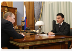 President of Kalmykia Kirsan Ilyumzhinov during a meeting with Prime Minister Vladimir Putin|20 january, 2010|18:06