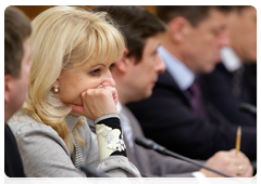 Minister of Healthcare and Social Development Tatyana Golikova  at a government meeting|21 january, 2010|16:20