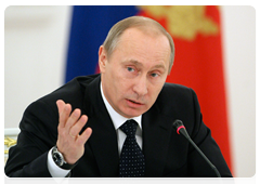 Председатель Правительства России В.В.Путин выступил на заседании Государственного совета Российской Федерации|22 января, 2010|17:47