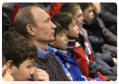 Prime Minister Vladimir Putin during opening of New Generation Ice Rink in Cheboksary|25 january, 2010|20:28