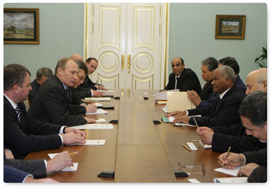 Prime Minister Vladimir Putin meets with Abu Bakr Younis Jaber, Secretary of the Libyan General Interim Committee for Defence