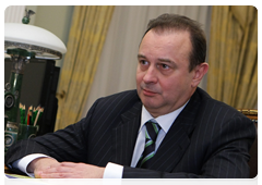 Vladimir Strzhalkovsky, director general and chairman of the board of Norilsk Nickel at a meeting with Prime Minister Vladimir Putin|30 january, 2010|18:49