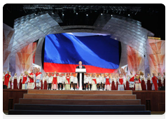 Prime Minister Vladimir Putin speaking at a concert dedicated to Agricultural Workers’ Day|10 october, 2010|15:41