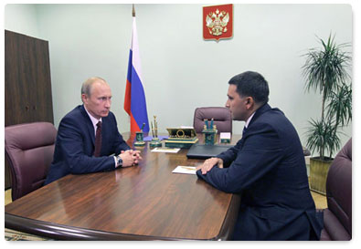 Prime Minister Vladimir Putin meets with Yamalo-Nenets Autonomous Area Governor Dmitry Kobylkin