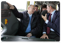 Prime Minister Vladimir Putin in the village of Nekrasovskoye, near Sochi, where people are being rehoused who have been displaced from the Imereti Valley to make way for the 2014 Olympic facilities|13 october, 2010|17:51