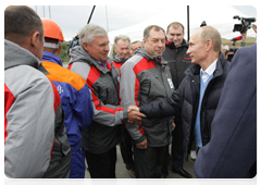 Prime Minister Vladimir Putin inspecting construction of the road between Adler and Krasnaya Polyana|13 october, 2010|18:29