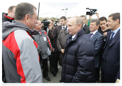 Prime Minister Vladimir Putin inspecting construction of the road between Adler and Krasnaya Polyana|13 october, 2010|18:29