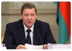 Belarusian Prime Minister Sergei Sidorsky at the Council of Ministers of the Union State of Russia and Belarus|15 october, 2010|14:29