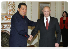 Prime Minister Vladimir Putin at his meeting with President of the Bolivarian Republic of Venezuela Hugo Chavez|15 october, 2010|22:15