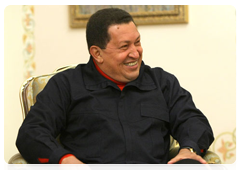 President of the Bolivarian Republic of Venezuela Hugo Chavez at a meeting with Prime Minister Vladimir Putin|15 october, 2010|22:15