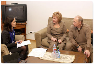 Prime Minister Vladimir Putin and his wife Lyudmila participate in the National Population Census