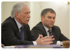 Supreme Council Chairman of the United Russia Boris Gryzlov and Presidium Secretary of the United Russia General Council Vyacheslav Volodin|18 october, 2010|19:54