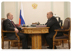 Prime Minister Vladimir Putin during a meeting with head of the Federal Taxation Service Mikhail Mishustin|18 october, 2010|20:38