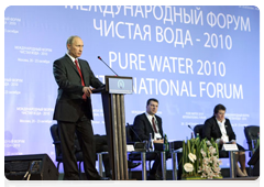 Prime Minister Vladimir Putin making a speech at the Pure Water International Forum|20 october, 2010|15:34