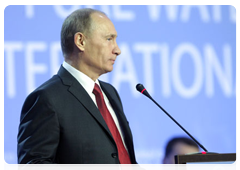 Prime Minister Vladimir Putin making a speech at the Pure Water International Forum|20 october, 2010|15:34