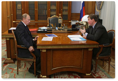 Председатель Правительства России В.В.Путин провел рабочую встречу с губернатором Псковской области А.А.Турчаком