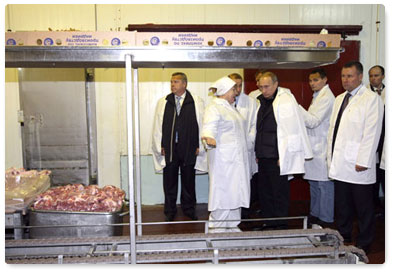 Prime Minister Vladimir Putin visits the agricultural holding company Eurodon during a visit to the Rostov Region