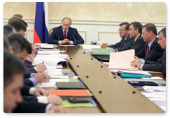 Prime Minister Vladimir Putin chairs a meeting of the Government Presidium