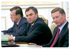 First Deputy Prime Minister Viktor Zubkov and Deputy Prime Minister and Chief of Staff of the Government’s Executive Office Vyacheslav Volodin and Deputy Prime Minister Sergei Ivanov|25 october, 2010|17:50