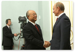 Prime Minister Vladimir Putin meets with IAEA Director General Yukiya Amano