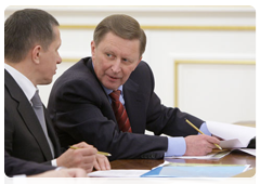 Deputy Prime Minister Sergei Ivanov and Minister of Natural Resources Yury Trutnev at the meeting on developing the system for specially protected natural areas|29 october, 2010|15:57