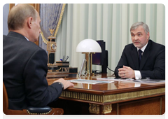 Valentin Uiba, head of the Federal Medical-Biological Agency, during a meeting with Prime Minister Vladimir Putin|6 october, 2010|12:13