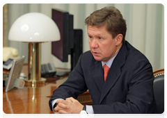 Prime Minister Vladimir Putin meeting with Gazprom CEO Alexei Miller|8 october, 2010|12:19