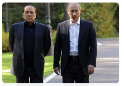 Prime Minister Vladimir Putin at a meeting with Prime Minister of Italy Silvio Berlusconi|9 october, 2010|16:57
