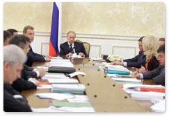 Prime Minister Vladimir Putin chairs a meeting of the Government Presidium