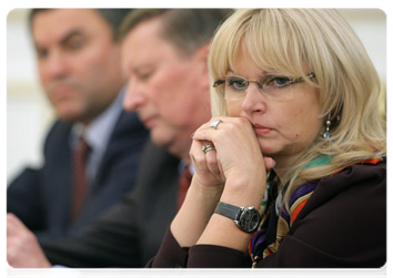 Minister of Healthcare and Social Development Tatyana Golikova at a meeting of the Government Presidium|11 november, 2010|16:48