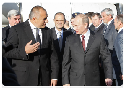 Prime Minister Vladimir Putin arriving in Bulgaria on a working visit|13 november, 2010|18:45
