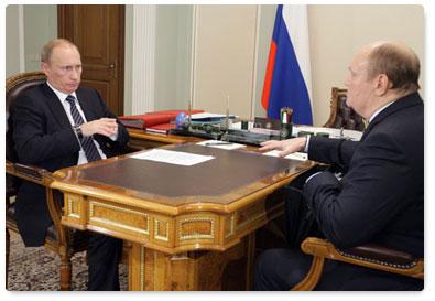 Prime Minister Vladimir Putin has a meeting with Penza Region Governor Vasily Bochkaryov