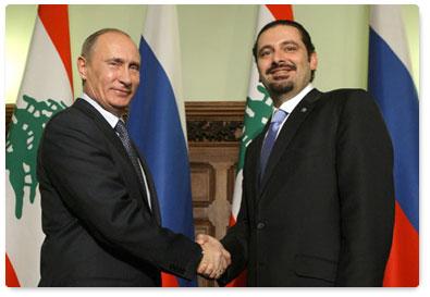 Prime Minister Vladimir Putin meets with Prime Minister of Lebanon Saad Hariri