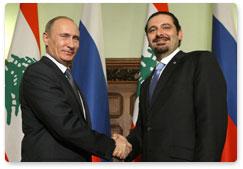 Prime Minister Vladimir Putin meets with Prime Minister of Lebanon Saad Hariri