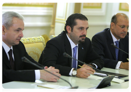 Prime Minister of Lebanon Saad Hariri meeting with Vladimir Putin|15 november, 2010|19:55