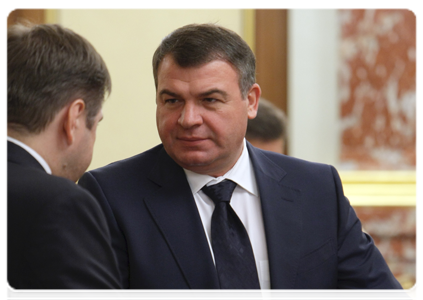 Defence Minister Anatoly Serdyukov at a meeting of the Government of the Russian Federation|17 november, 2010|15:15