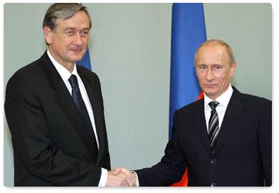 Prime Minister Vladimir Putin meets with President of Slovenia Danilo Turk