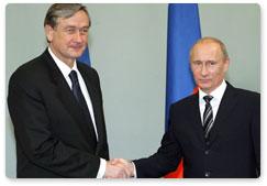 Prime Minister Vladimir Putin meets with President of Slovenia Danilo Turk