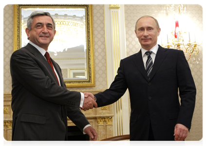 Prime Minister Vladimir Putin at a meeting with Armenian President Serzh Sargsyan|17 november, 2010|19:23