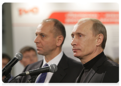 Prime Minister Vladimir Putin during a video conference with the heads of Ural Locomotives’s corporate partners|18 november, 2010|18:34