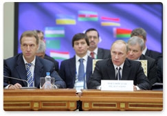 Prime Minister Vladimir Putin takes part in an extended attendance meeting of the CIS Heads of Government Council