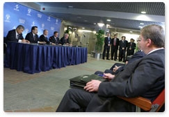 Главы правительств России, Белоруссии и Казахстана провели совместную пресс-конференцию