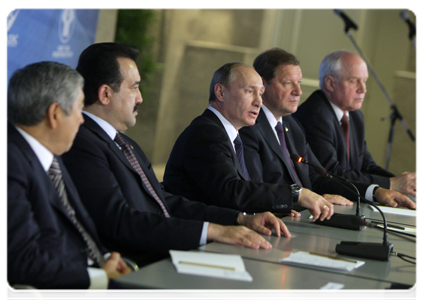 The heads of government of Russia, Belarus and Kazakhstan hold a joint news conference|19 november, 2010|21:31