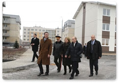 Prime Minister Vladimir Putin inspects new housing for servicemen in St Petersburg