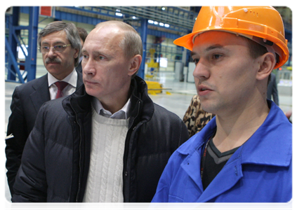 Prime Minister Vladimir Putin visiting the Magnitogorsk’s Interkos-IV Steel and Service Centre|22 november, 2010|16:53