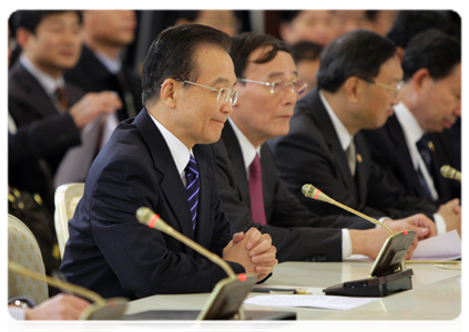 Premier of the PRC State Council Wen Jiabao during negotiations with Prime Minister Vladimir Putin|23 november, 2010|13:50