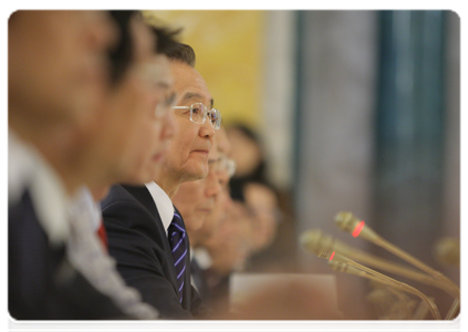 Premier of the PRC State Council Wen Jiabao during negotiations with Prime Minister Vladimir Putin|23 november, 2010|13:50