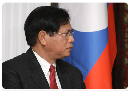 Prime Minister of Laos Bouasone Bouphavanh at a meeting with Prime Minister Vladimir Putin|24 november, 2010|14:27